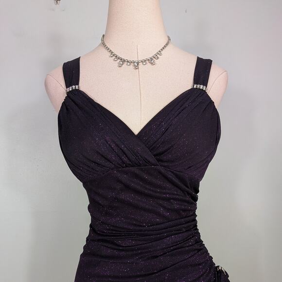 Vintage Nites Prom Dress Maxi Gown 6 Purple Y2K Fairy Goth Ombre Whimsigoth Bow - Picture 6 of 13